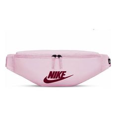 Nike sportswear heritage Waist Bag Unisex Pink BA5750-663 (Zipper/Unisex/Belt Bag) Sporty Letter Print Bags For Sports, Zipper Belt, Hip Pack, Waist Bag, Nike Sportswear, Belt Bag, Baby Pink, Nike, Zipper