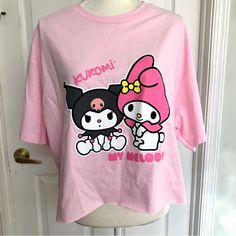 New Without Tags. Measurements Are Approximately: Armpit To Armpit 23" And Shoulder To Hem 22". Sanrio Outfits, Sanrio Clothing, Sanrio Pink, Cropped Tee Shirt