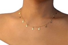 Trendy Gold Star Charm Necklace, Gold Jewelry With Star Print For Gift, Star Necklace Gold, Gold Choker, Star Jewelry, Adjustable Necklace, Keep Jewelry, Buying Jewelry, Gold Stars