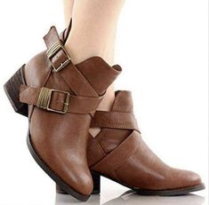 Tan faux leather ankle buckle booties Boutique Shoes, Buckle Booties, Tan Booties, Brown Booties, Shoe Boutique, Ladies Boutique, Biker Boot, Ankle Booties, Bootie Boots