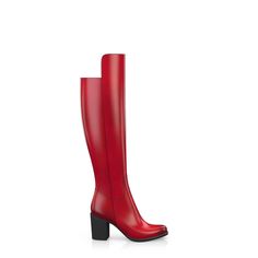 Elegant Boots 6198 | Girotti Leather High Heeled Boots With Red Sole, Leather Boots With Red Sole And Block Heel, Modern Red Boots With Reinforced Heel, Red Leather Boots With Sculpted Heel, Red High Heel Boots With Leather Lining, Red High Heel Calf Leather Boots, Red High Heel Boots In Calf Leather, Red Leather Heeled Boots With Block Heel, Red Leather Block Heel Boots