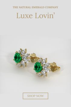 Step into a world of aesthetic enchantment with our bespoke halo emerald earrings, where modern design meets timeless allure. Crafted in 18K yellow gold and featuring a stunning 1.22 Ct. round emerald, these earrings embody the latest jewelry trends of 2024. Whether you're walking down the aisle or gracing a red carpet, these gemstone earrings add a touch of fairy tale magic to any occasion. Perfect as wedding jewelry or for those who desire a celebrity-inspired, fine jewelry piece, these princess earrings are a statement of elegance and sophistication. Luxury Green Diamond Earrings With Prong Setting, Green Brilliant Cut Diamond Earrings, Classic Green Diamond Earrings, Green Diamond Earrings With Prong Setting, Classic Green Gia Certified Diamond Earrings, Gia Certified Green Diamond Earrings For Anniversary, Classic Gia Certified Green Diamond Earrings, Anniversary Green Diamond Earrings, Halo Green Fine Jewelry Earrings