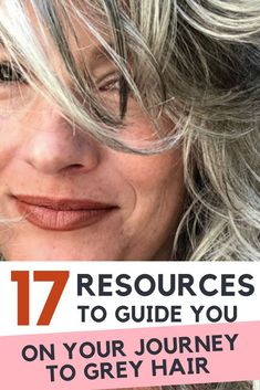 Here's a great list of grey hair resources for women who are already grey or in the process of going grey.  We've now got grey hair YouTubers, Bloggers, Podcasters and other women willing to give you advice and help on your journey to natural grey hair! #greyhair #goinggrey Cover Gray Hair Naturally, Natural Grey Hair, Cover Gray Hair, Short Punk Hair