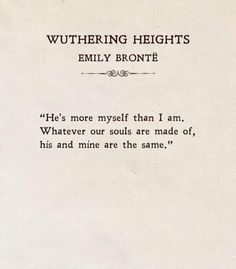 an old book with writing on it that says wuthering heights emily bronte