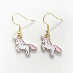 Cute Unicorn Earrings Brand New! Cute Kawaii Kids Jewlery Dainty Unicorn Earrings Hello Kitty 10/15 Unicorn Earrings, Cute Unicorn, Pink And Gold, Pink Ladies, Hello Kitty, Kitty, Jewelry Earrings, Women Jewelry, Pink