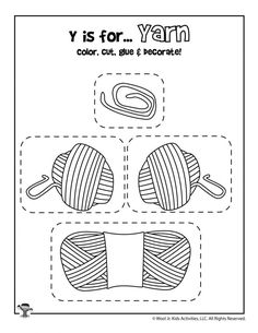 the yarn worksheet for y is for yarn