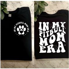 Cute Design ! Custom Made And Will Ship Within A Few Days! On Gildan Unisex Short Sleeve Shirt Check Out My Page For More Designs Wavy Lettering, Pitbull Mom Shirt, Mom Trends, Pitbull Mom, Cute Design, Cute Dog, Mom Shirt, Unisex Shorts, Pitbull