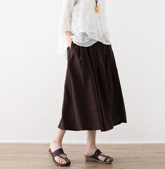 simplelinenlife-Casua-Summer-Women-Linen-Cotton-Skirts Cotton Skirts, Skirts Women, Organic Colors, Women Skirts, Linen Skirt, Loose Style, Cotton Skirt, Linen Women, Trending Now