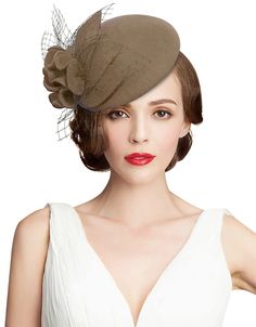 PRICES MAY VARY. 100% Wool Imported Clip closure 【FABRIC 】100% Wool. Women winter british & french style wool felt fascinator. Soft to the touch and easy to wear 【ONE SIZE】Diameter is about 18.5cm/7.3", which a small elastic drawstring and there are two little combs sewn on both of the inner sides to clip your hair and keep it in place for your like. The hat is lighand You don't need to worry about flattening your hairstyle 【FEATURES】1. Elegant wool felt fascinator hat, round pillbox base, deco Feather Veil, Felt Fascinator, Ladies Tea, British Wedding, Hat Flower, Cocktail Photography, Derby Fascinator, Special Style, Flower Fascinator