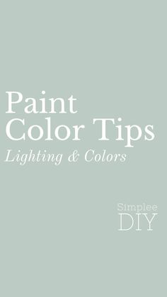 the words paint color tips lightening and colors are shown in white on a blue background