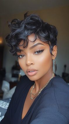 Short Haircuts for Black Women Black Haircuts, Short Haircuts For Black Women, Character Styles, Haircuts For Black Women, Stylish Short Haircuts, Saving Techniques, Bouncy Hair, Professional Tips, Haircuts Short