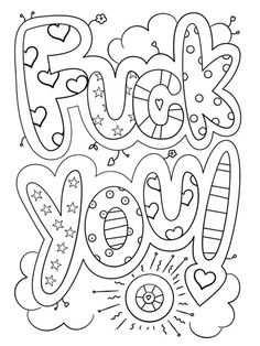 a coloring page with the words hug you and stars on it, in black and white