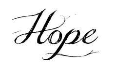 the word hope written in black ink