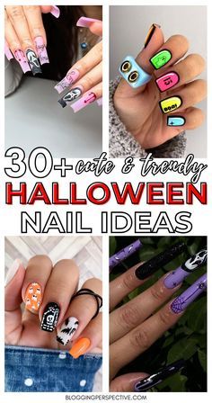 Nail Ideas Halloween, Scary Halloween Nails Design, Disney Halloween Nails, Spooky Halloween Nails, Fun Halloween Nails, Halloween Nail Art Ideas, Halloween Nail Ideas, Festive Nail Designs, Halloween Manicure