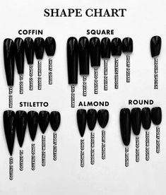 Nail Shape Chart, Types Of Nails Shapes, Shape Chart, Business Nails, Unghie Nail Art, Acrylic Nail Shapes, Nail Techniques, Nagel Tips