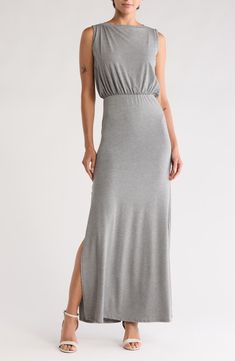 GO COUTURE Sleeveless Maxi Dress | Nordstromrack Daytime Dresses, Clothes Style, Sleeveless Maxi Dress, Cinched Waist, Sundress, Nordstrom Rack, Heather Grey, Sleeveless Dress, Dress Outfits