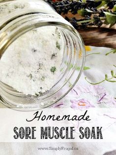 homemade soft muscle soak in a glass jar