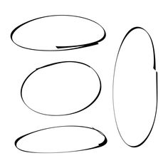 a drawing of an oval and circle shapes