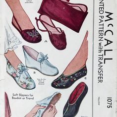 an old advertisement for women's shoes and purses from the 1950's