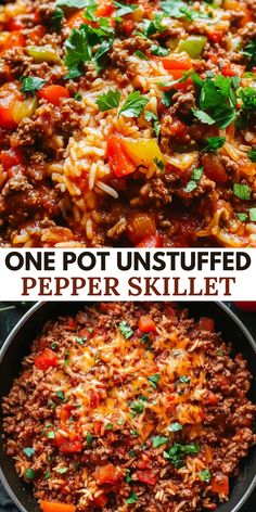 one pot unstufffed pepper skillet is an easy and delicious dinner