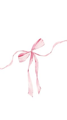 a pink ribbon tied to a white wall