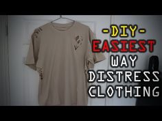 Distress T Shirt Diy, How To Distress A Tshirt Diy, How To Destress Your Shirt, Distress Shirt Diy, Distress Tshirt Diy, Ripped Shirt Outfit, Distressed Shirt Diy, How To Distress A Tshirt, Ripped Shirts Diy