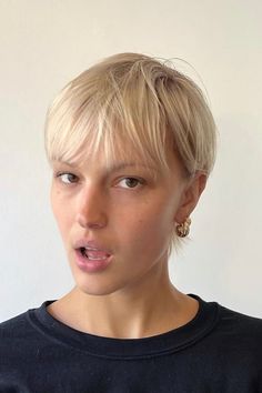 textured pixie cut for thin hair Trending Hair, Textured Pixie Cut, Hair Color Light Brown, Hair Pixie, Bleach Blonde, Bleached Hair, Red Hair Color, Short Blonde Hair, Blonde Pixie