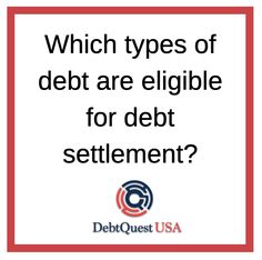 the words which types of debt are egliible for debt statement? in red and white