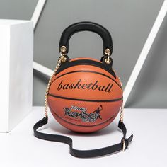 Womens Nike Bag, Basketball Purse, Round Handbag, Basketball Bag, Basketball Style, Outfits 70s, Personalized Basketball, Fashion Creative, Round Bag