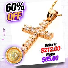 Product Description: Elevate your jewelry collection with our Modern 14K Gold Fancy CZ Cross Pendant. This pendant blends a contemporary design aesthetic with the timeless elegance of 14K gold, creating a stunning piece that stands out for its sophistication. PRODUCT DETAILS: Material: 100% Real Gold 14K Contemporary Fancy CZ Cross Design Pendant Size: 16x12mm Weight Approximately: 1.8 Grams ✅ SHOP NOW: Embrace modern elegance with our Modern 14K Gold Fancy CZ Cross Pendant. Crafted with care an Elegant Cross Pendant Jewelry With Prong Setting, Gold Necklace With Cross Pendant In Prong Setting, Rose Gold Cubic Zirconia Cross Pendant, Gold Vvs Clarity Cross Pendant Jewelry, Gold Jewelry With Vvs Clarity Cross Pendant, Gold Cross Pendant With Prong Setting, Gold Cross Pendant Jewelry With Prong Setting, Luxury Gold Jewelry With Vvs Clarity, Dazzling Gold Jewelry With Vvs Clarity