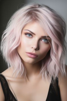 If you’re into playful, vibrant hair colors, try platinum blonde with pastel pink undertones. The pastel pink offers a delightful contrast to the platinum base. Click here to check out more gorgeous platinum blonde hair colors ideas for 2023. 2023 Pink Hair, Blonde With Pastel Pink, Blonde With Pastel, Undertones Hair, Blond Rose, Blonde Hair With Pink Highlights, Couleur Rose Pastel, Hair Colors Ideas, Blonde Hair Colors