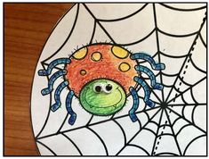 a drawing of a spider on a web