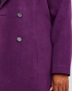 This plus size peacoat is perfect with a party dress and your favorite bootcut jeans, too Elegant Purple Outerwear With Buttons, Purple Long Coat For Formal Occasions, Formal Purple Long Coat, Chic Purple Fall Outerwear, Elegant Purple Outerwear For Fall, Purple Formal Winter Outerwear, Plus Size Peacoat, Violet Sky, Fall Winter Essentials