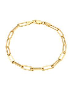 Zoe Lev Jewelry paper clip chain bracelet. 14-karat yellow gold. Approx. 7"L. Lobster clasp. Made in USA. Usa Jewelry, Fine Jewelry Bracelets, Gold Bracelet Chain, Fine Jewelry Collection, Dainty Jewelry, Paper Clip, Free Jewelry, Bracelet Designs, Lobster Claw