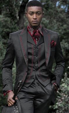 Cool Suit Designs Men, Gothic Wedding Suits Men, Goth Mens Suit, Gothic Wedding Men, Gothic Tuxedo Wedding, Goth Wedding Suits Men, Emo Suits Men, Gothic Groom Suit, Dark Wedding Suit