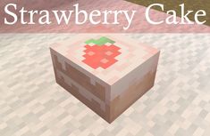 an image of a strawberry cake in minecraft