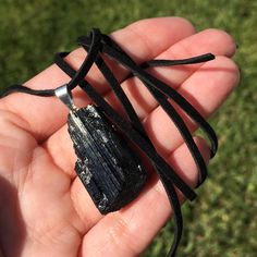 This Beautiful Handmade Crystal Necklace Is Paired With A Faux Leather Band Spanning 40”, And Can Be Tied To Any Length You Desire. (Nwot) Black Tourmaline Is Ultimately Regarded As A Powerful Cloak Of Protection That Eliminates Unwanted Energies And Entities And Repels Supernatural Forces In The Modern Spiritual World. Also, The Stone Is Used As A Purification Item That Guards Users Against Radiation And Shifts Negative Thoughts Into A Positive One. Cloak Of Protection, Black Tourmaline Necklace, Handmade Crystal Necklace, Spiritual World, Black Tourmaline Crystal, Tourmaline Necklace, Tourmaline Crystal, Black Tourmaline, Negative Thoughts