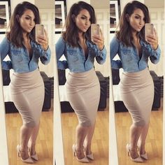 ♡ Pinterest // @Tima beauty Pencil Skirt Outfits, Mode Casual, A Skirt, A Pencil, Fashion Mode, Work Attire, Work Fashion, Outfits Casuales, Skirt Outfits