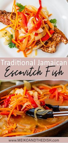 the traditional jamaican esoquitch fish recipe is ready to be eaten