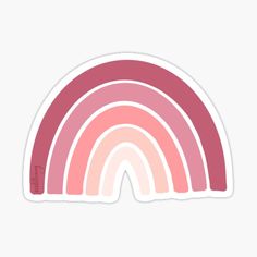 a pink and white rainbow sticker