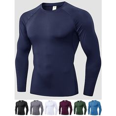 Season:Summer,Spring,Winter,Fall; Fabric:Polyester,Spandex; Sleeve Length:Long Sleeve; Look After Me:Washable; Gender:Men's; Activity:Gym Workout,Jogging,Fitness,Running; Clothing Type:Compression Clothing,Top; Elasticity:Stretchy; Occasion:Athletic; Fit Type:Skinny; Function:Power Flex,Soft,Breathable,Moisture Wicking,Quick Dry; Pattern:Solid Colored; Design:Classic; Neckline:Crew Neck; Sports Clothing Sub Category:Compression Shirt,Running Shirt; Bust:; EU Size:null; Length:; Sleeve Length:; U Fitness Studio Training, Mens Running Pants, Compression Clothing, Mens Compression, Sport Top, Activewear Sets, Compression Shirt, Fall Fabric, Casual Sporty