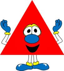 an image of a cartoon character with arms and legs in the shape of a triangle