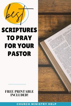 an open book with the title best scripturess to pray for your pastor on it