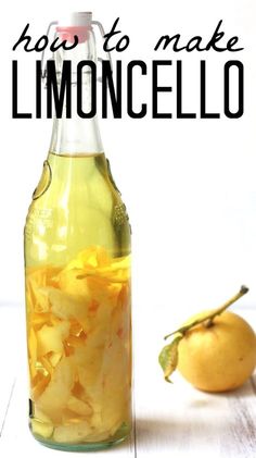 how to make limocello in a glass bottle with lemons on the side