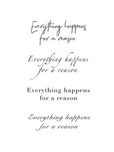 an envelope with the words everything happens for a reason