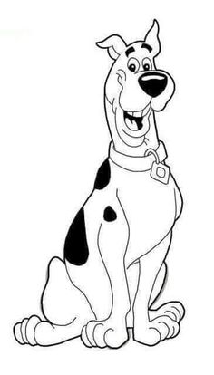 a cartoon dog sitting down with his tongue out