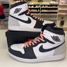 Size 14 - Jordan 1 Retro Og High Stage Haze Original Box Included Additional Laces Included Ships Same/Next Day Bleached Coral, High Top Shoe, Retro Theme, Sneaker Games, Jordans For Men, Jordan 1 Retro, Athletic Sneakers, Jordan Shoes, Top Shoes