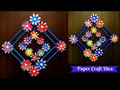 the paper craft idea is designed to look like an origami flower arrangement with colorful flowers