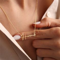 ✨This exquisite necklace is more than just jewelry; it's a reflection of your identity and individuality. Customize it with your name or a loved one's, and watch as it transforms into a cherished keepsake that's close to your heart. Crafted with precision and attention to detail, our Personalized Necklace is made from high-quality materials, ensuring it remains a timeless accessory in your collection. Whether you're treating yourself or searching for the perfect gift, this necklace adds a touch Rose Gold Name Necklace, Name Jewelry Personalized, Custom Necklace Names, Personalized Necklace Names, Name Pendant Gold, Custom Jewelry Necklaces, Customized Name Necklace, Necklace With Name, Silver Name Necklace