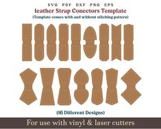 the leather strap collection template for use with vinyl and laser cutters, includes 6 different patterns